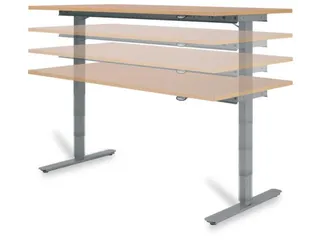 Elektrisch in hgte vst. zit-sta-bureau lichtgrijs 650-1250x1600x800mm - 1