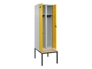locker met bank,voor scheiding van kleding,HxBxD 2120x600x815mm,2vak - 1