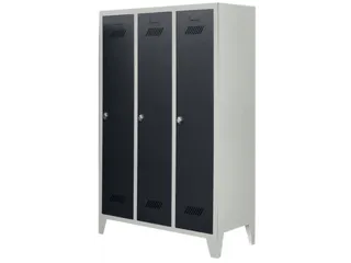 lockerkast v. kinderen,HxBxD 1600x930x500mm,3vak,RAL7035,front RAL7016 - 2