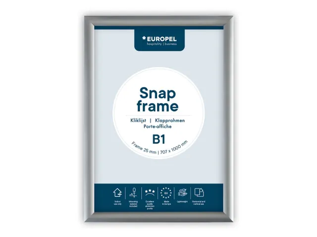 Europel Kliklijst Premium B1 70x100cm 25mm Zilver