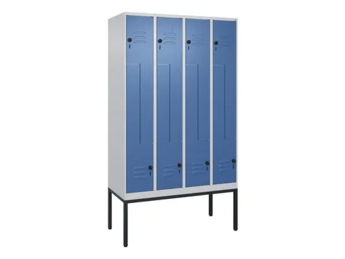 Z-garderobekast,HxBxD 2120x1200x500mm,vak B 150/300mm,draaigrendel
