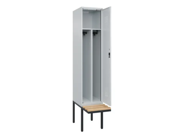 locker met bank,voor scheiding van kleding,HxBxD 2120x400x815mm,1vak