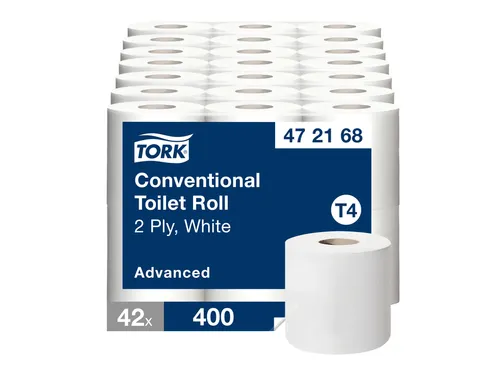 Toiletpapier Tork 472168 T4 Advanced 2-laags 400 vel wit