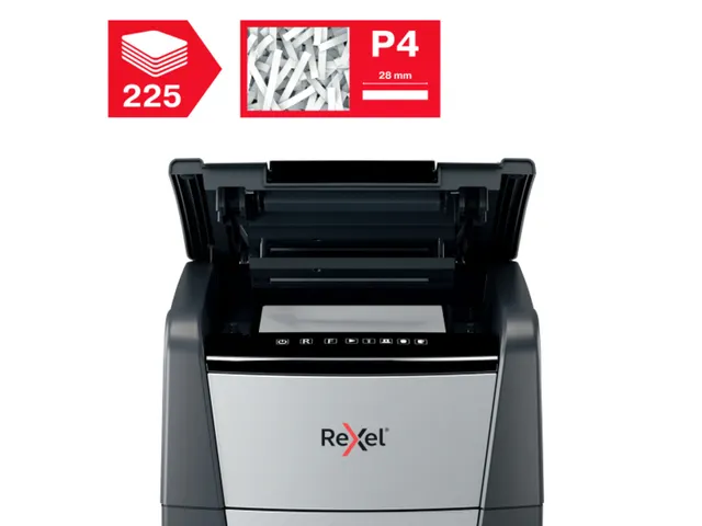 Destructeur papier Rexel Optimum Auto+ 225X particules 4x26mm P-4