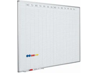 Planbord 90x120cm Softline profiel 8mm Dubbele week EN met dagenstrook - 1