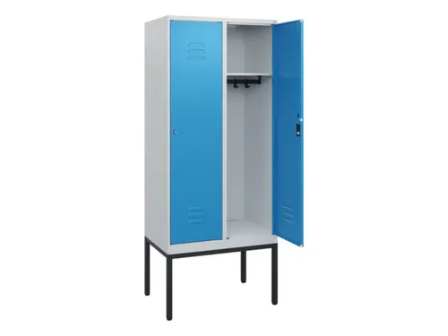 locker,HxBxD 1950x800x500mm,2vak,vak B 400mm,cil.-slot,voetonderstel