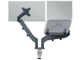 Monitor- en laptoparm Leitz Ergo ruimtebesparend dubbel donkergrijs - 10