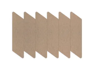 Akoestische PET-vilt parallellogram stroken beige 30x120cm 6 stuks - 1