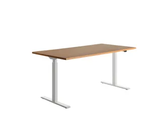 Elektrisch ihv bureau,HxBxD 700-1200x1600x800mm,blad beuken,T-voet wit - 2