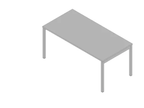 bureau HxBxD 730x1600x800mm blad grijs 4-voeten aluminium