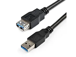 USB 3.0 Verlengkabel 2m A naar A 5Gbps Zwart M/F - 1