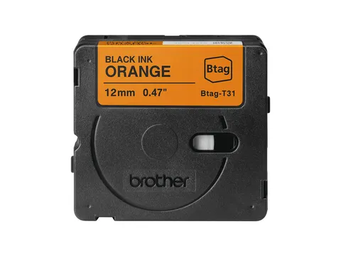 Brother Btag-T31 zwart op oranje labeltape – breedte 12 mm
