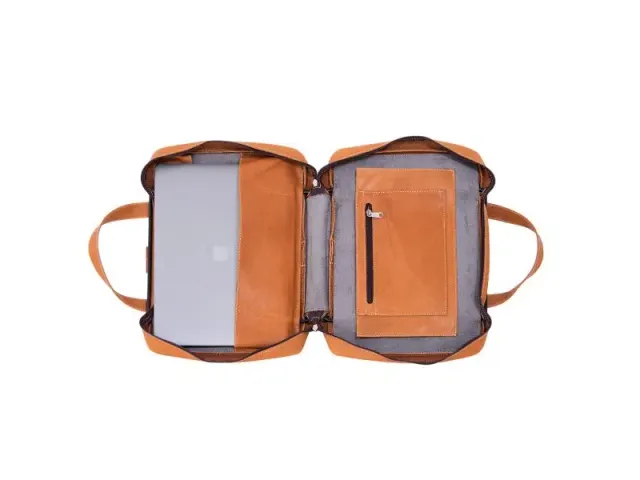 R-Go Viva 15.6 inch Laptoptas Leer Bruin