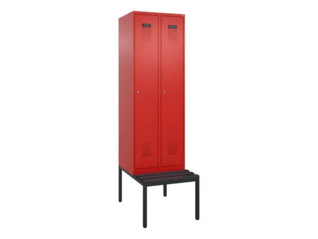 locker met bank,voor scheiding van kleding,HxBxD 2120x600x815mm,2vak