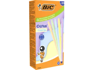 balpen Cristal Medium pastel doos van 20 stuks assorti - 2