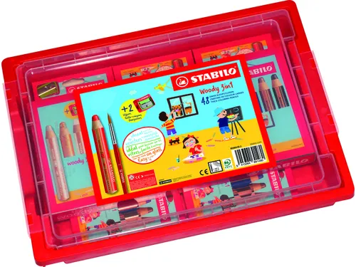 Kleurpotlood STABILO 882 woody 3-in-1 incl. 2 slijpers classpack 48st