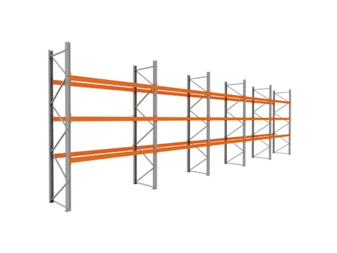 palletstelling,basis+4xaanbouw,HxBxD 3990x14100x1100mm,vakl. 3000kg