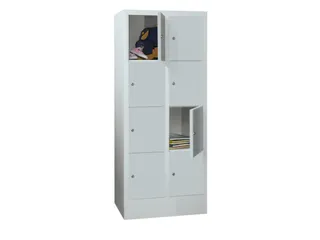 Lockersysteem 1518x630x500mm 2x4 Vakken 300mm Cilinderslot Ral7035 - 1