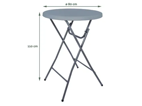 Statafel Inklapbaar BT200 Grijs 80cm