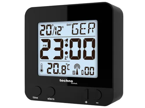 Wekker Technoline WT 235 80x80x30mm zwart