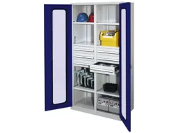 Materiaalkast Scheidingswand 1950x1000x600mm 6legborden 6laden Ral5010