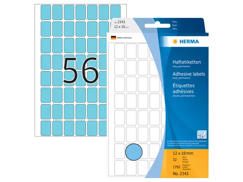 HERMA 2343 Universele etiketten 12x18mm Blauw 1792 stuks