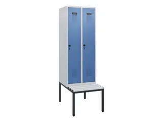 locker met bank,HxBxD 1950x600x815mm,2vak,vak B 300mm,draaigrendel - 2