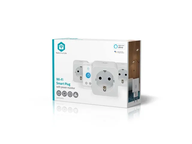 Nedis SmartLife Slimme Stekker Wi-Fi IP21 Wit 3 stuks