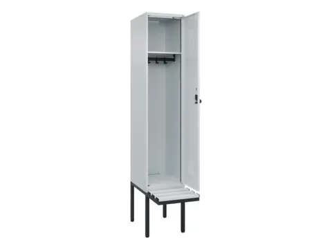 locker met bank,HxBxD 2120x400x815mm,1vak,vak B 400mm,draaigrendel