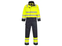 Portwest FR60 Multinorm hi-vis overall, fluo geel/marineblauw, maat 3X