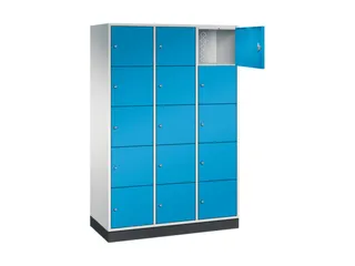 grootvolume-lockersysteem,RAL 7035/RAL 5012,HxBxD 1950x1220x500mm - 1