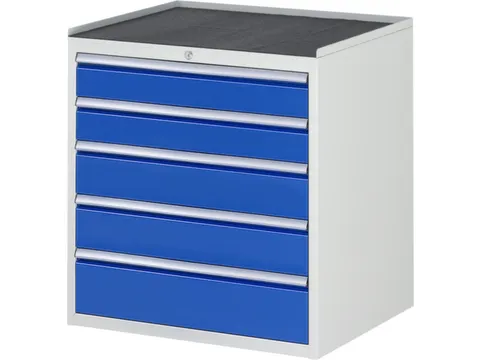 ladekast 825x770x650mm 5laden cilinderslot RAL7035 RAL5010 metaal