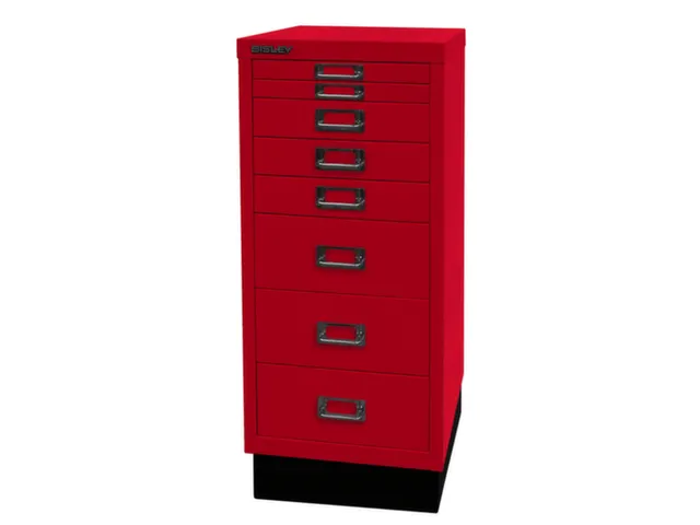 kantoor-ladekast HxBxD 670x279x380mm 8 laden romp kardinaalrood staal