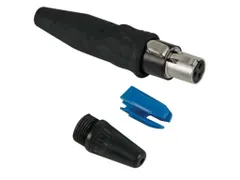 Rean Tiny - 3-Polig Kabeldeel, Zwart, Vergulde Contacten