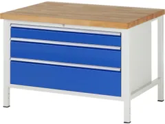 werkbank,HxBxD 840-1040x1250x900mm,beukblad,draagverm. 1250kg,4voeten