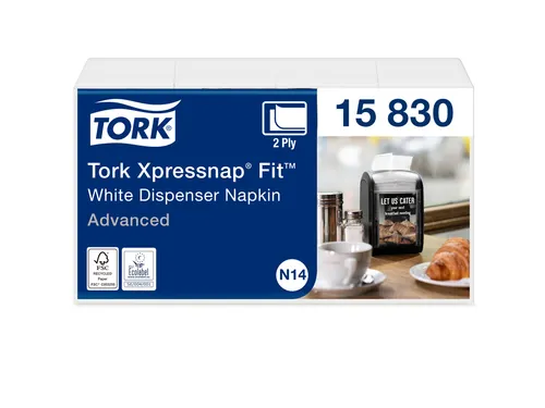 Tork 15830 N14 Xpressnap Fit Dispenserservet Advanced wit 2-laags
