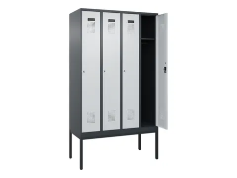 locker,HxBxD 2120x1200x500mm,4vak,vak B 300mm,cil.-slot,voetonderstel