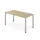bureau,HxBxD 680-820x1600x800mm,blad eiken,4voeten zilverkleurig