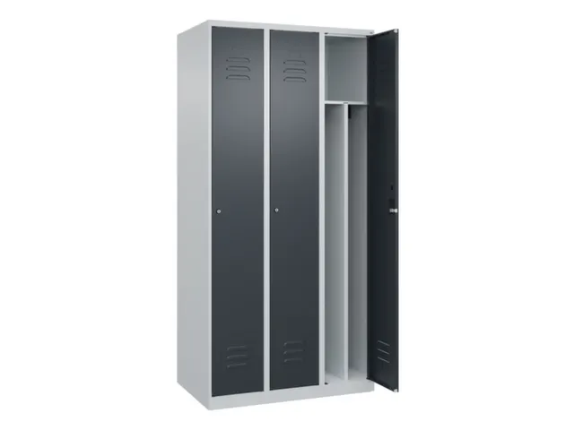 armoire vestiaire noir et blanc,HxlxP 1850x900x500mm,3compart.