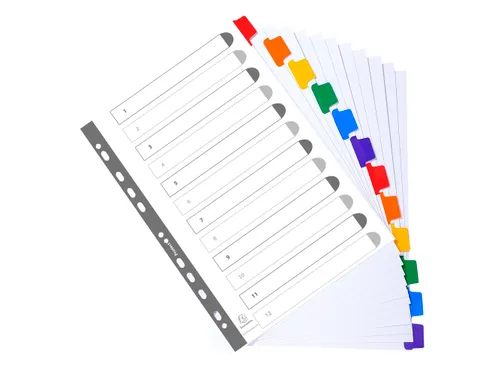 Tabblad Karton 160 Gram A4 index 12 tabs wit