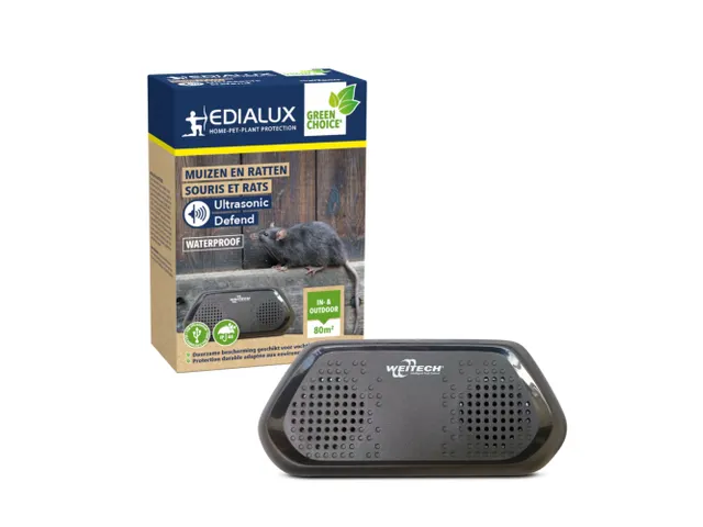 Ultrasone muizen- en rattenverjager voor binnen en buiten