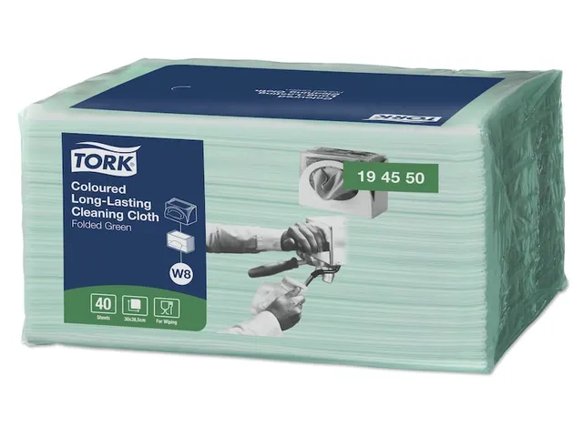 Reinigingsdoek Tork Long lasting W8 multifunctioneel groen 194550
