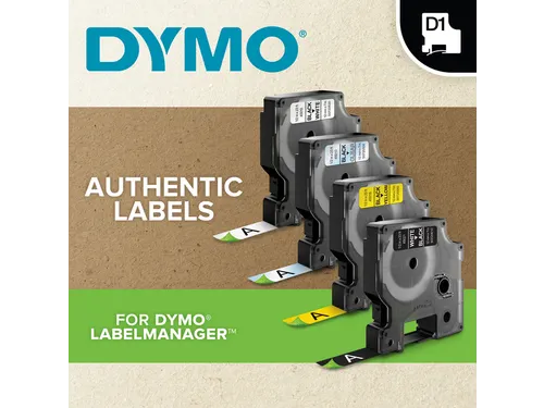 Labeltape Dymo D1 1978365 12mmx3m wit op zwart