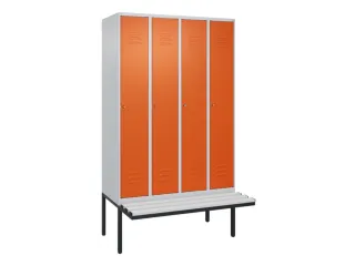locker met bank,HxBxD 2120x1200x815mm,4vak,vak B 300mm,cil.-slot - 1