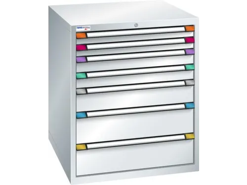 ladekast HxBxD 1000x805x695mm 7laden slot RAL7035 front RAL7035