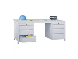 Werkplaatsbureau Bxdxh 1700x800x720mm 6laden Ral7035 Front Ral7035