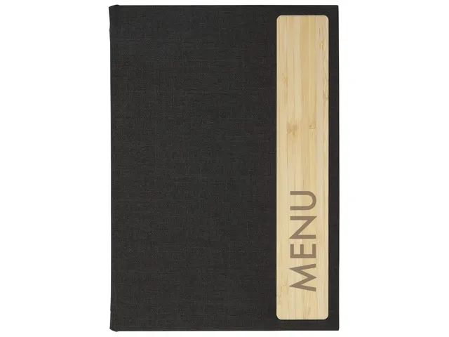 Porte-menu Sigel A5 gris foncé avec insert bambou pour 8 pages