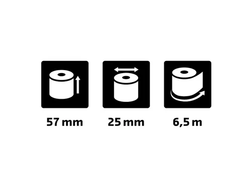 Rollen voor rekenmachines 57x25x0x6,5 1-Laags