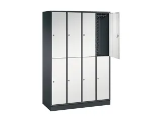 Dubbeldekse garderobekast,RAL 7021/RAL 7035,HxBxD 1950x1220x500mm - 1