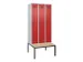 locker met bank,voor scheiding van kleding,HxBxD 2120x900x815mm,3vak